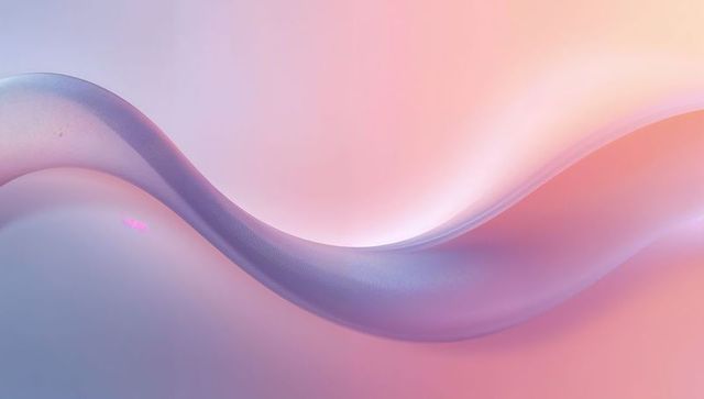 Translucent ribbon wave sweeping pastel gradient backdrop with iridescent mesh texture