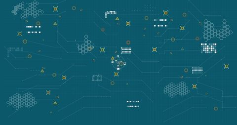 Abstract Network Design with Data Processing Elements - Download Free Stock Images Pikwizard.com