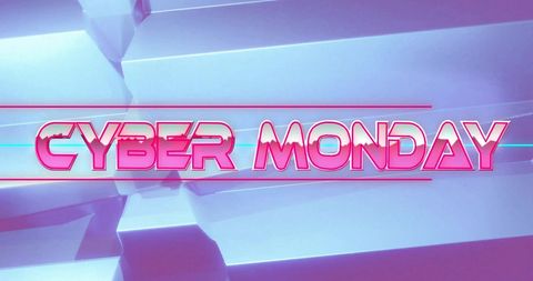 Cyber Monday Sale with Futuristic Blue Geometric Background