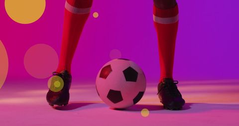 Soccer Player with Stylish Digital Background