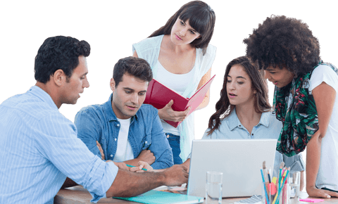 diverse team collaborating on project in creative workspace - Download Free Stock Videos Pikwizard.com
