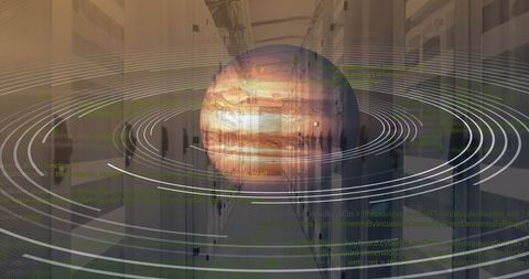 Jupiter Over Data Center Symbolizing Space and Technology Fusion - Download Free Stock Images Pikwizard.com