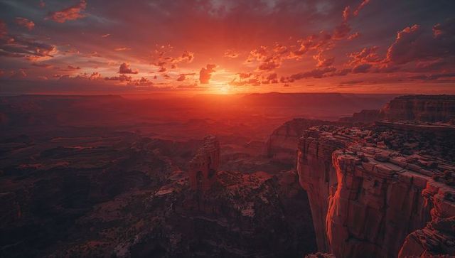 Majestic Vibrant Canyon Sunset Overlook