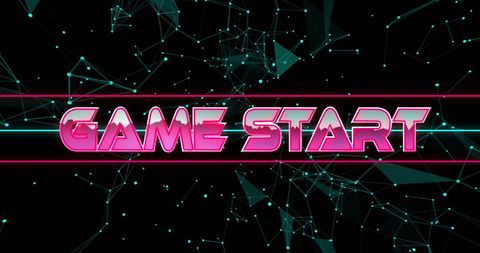 Futuristic Neon Game Start Digital Network Background