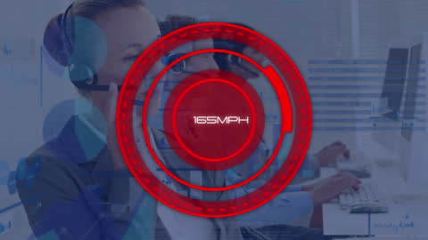 Animated Data Processing Over Diverse Business Team in Office