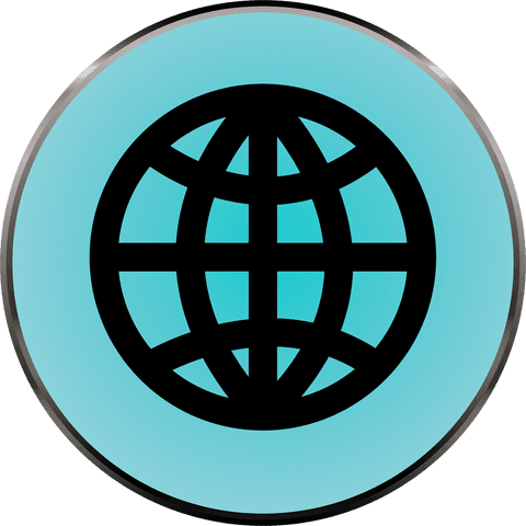Transparent Badge with World Symbol on Cyan Background - Download Free Stock Videos Pikwizard.com