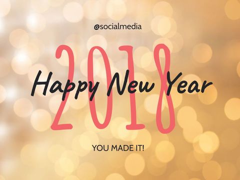 festive new year 2018 celebration with golden bokeh - Download Free Stock Templates Pikwizard.com