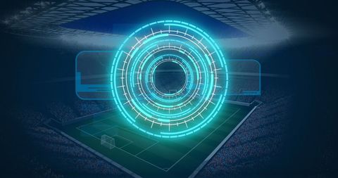 Futuristic Digital Interface Over Sports Stadium - Download Free Stock Images Pikwizard.com