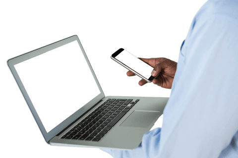 Transparent Concept of Multitasking with Laptop and Mobile Phone - Download Free Stock Videos Pikwizard.com