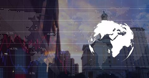 Global Economy and Technology Concept over Urban Skyline - Download Free Stock Images Pikwizard.com