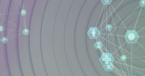 Digital Network Icons on Abstract Circular Background - Download Free Stock Images Pikwizard.com