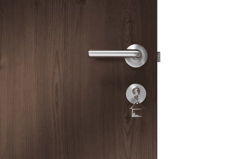 transparent brown door with metallic handle and house key - Download Free Stock Videos Pikwizard.com
