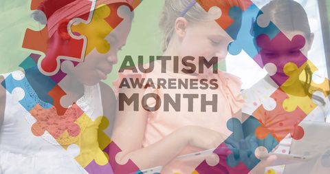 Diverse Children Engaging with Technology for Autism Awareness Month - Download Free Stock Images Pikwizard.com