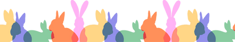 Whimsical pastel bunny silhouettes pattern transparent background