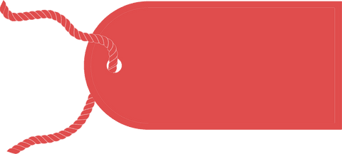 Red tag with copy space on transparent background