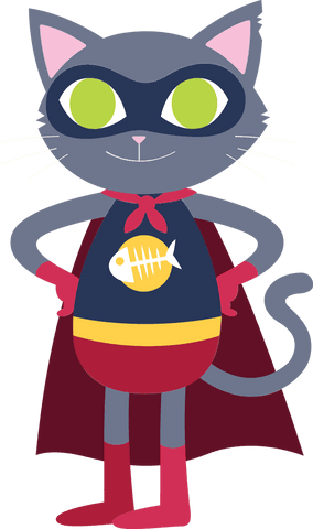 superhero cat illustration on transparent background - Download Free Stock Videos Pikwizard.com