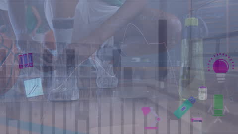 Basketball Player with Financial Data Animation Overlay