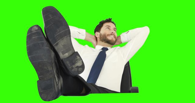 Businessman Relaxing with Feet up, Smiling - Download Free Stock Images Pikwizard.com