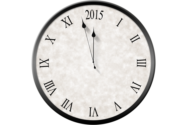 Transparent Clock Showing Near Midnight with Year 2015 - Download Free Stock Videos Pikwizard.com