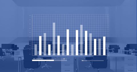 Digital Chart Displayed Over Modern Office Tables - Download Free Stock Images Pikwizard.com