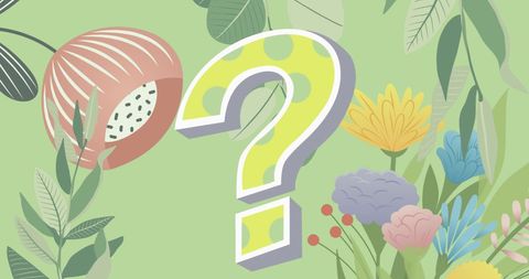 colorful question mark among lush greenery background - Download Free Stock Images Pikwizard.com