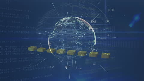 Futuristic Data Processing Concept with Global Connections