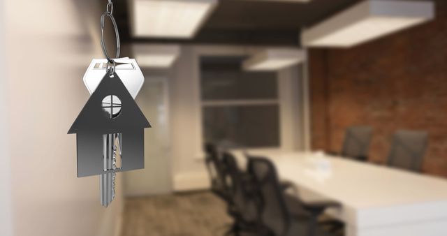 Hanging House Keys in Modern Office Conference Room - Download Free Stock Images Pikwizard.com