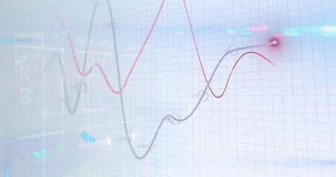 Abstract Data Graph on White Background with Dynamic Lines - Download Free Stock Images Pikwizard.com