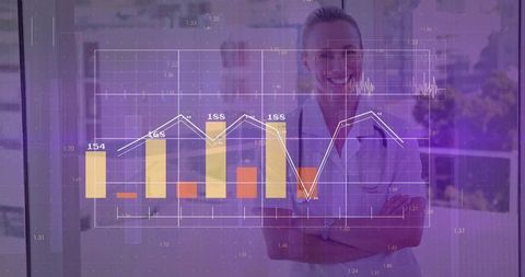Doctor Analyzing Healthcare Charts in Modern Clinic