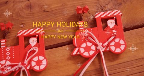 Festive Holiday Banner with Christmas Train Decor