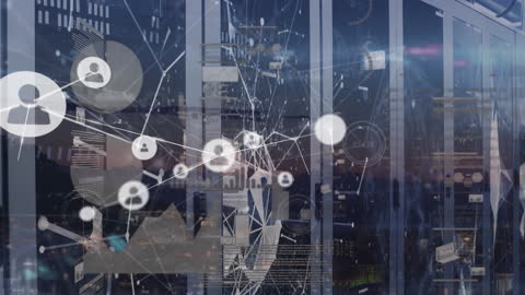 Global Digital Network Concept Overlaid on Data Center