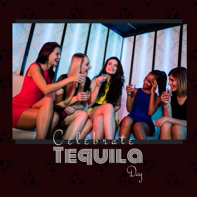 Young Female Friends Celebrating Tequila Day in a Bar - Download Free Stock Templates Pikwizard.com