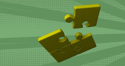Yellow Puzzle Pieces on Green Abstract Background - Download Free Stock Images Pikwizard.com