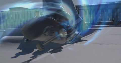 Dynamic Urban Skateboarding Action Scene