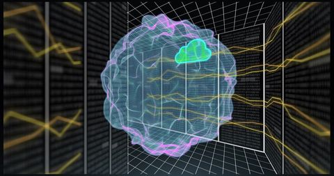 Futuristic Global Data Network Visualization with Cloud Interface - Download Free Stock Images Pikwizard.com