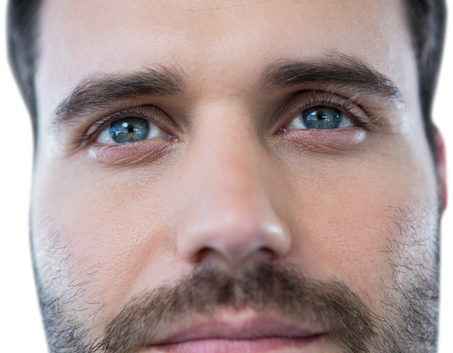 Transparent Close-up on Blue Eyes with Beard - Download Free Stock Videos Pikwizard.com