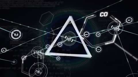 Digital Connections Network with Chemical Formulas Concept