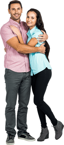 Smiling Couple Embracing on Transparent Background - Download Free Stock Videos Pikwizard.com