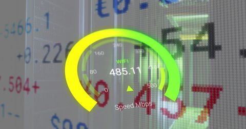 Digital Speedometer Displaying Internet Speed in Data Center - Download Free Stock Images Pikwizard.com