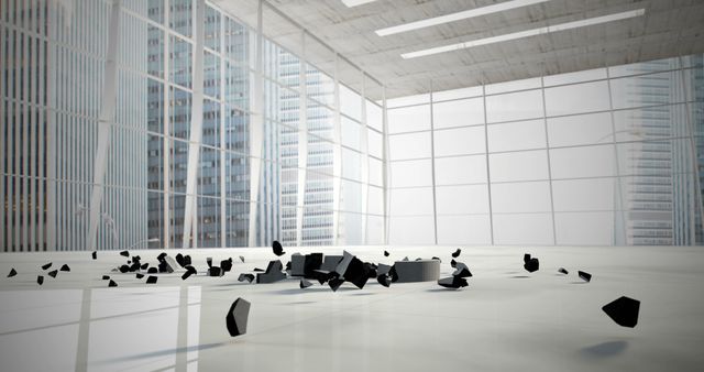 Modern Office Space with Scattered Broken Furniture - Download Free Stock Images Pikwizard.com