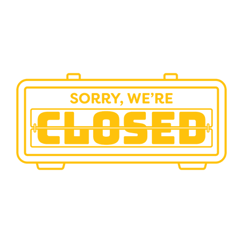 bold yellow 'sorry we're closed' neon sign on transparent background - Download Free Stock Videos Pikwizard.com
