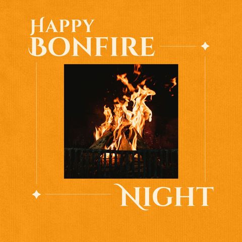 Happy Bonfire Night Celebration with Cozy Fire - Download Free Stock Templates Pikwizard.com