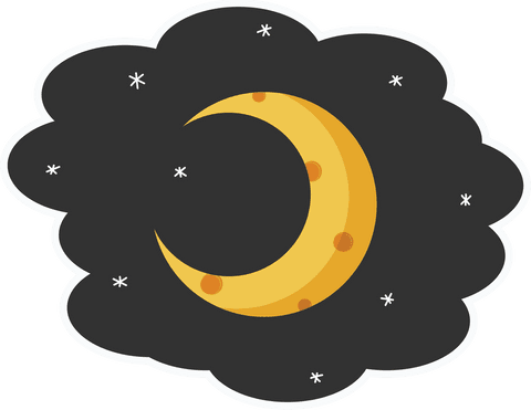 transparent design yellow crescent moon on black cloud - Download Free Stock Videos Pikwizard.com