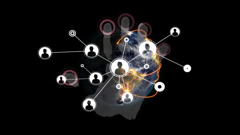 Futuristic Global Network With Human Connections