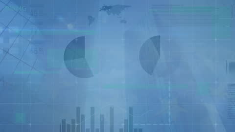 Abstract Digital Globe with Overlaid Business Infographics