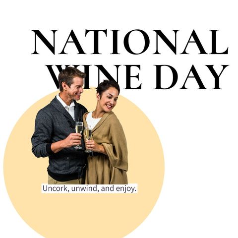 couple celebrating national wine day with glasses - Download Free Stock Templates Pikwizard.com