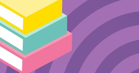 Colorful Book Icons on Purple Striped Background - Download Free Stock Images Pikwizard.com