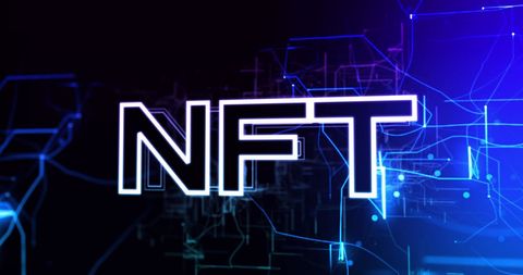 Illuminated NFT Text with Digital Lines - Download Free Stock Images Pikwizard.com