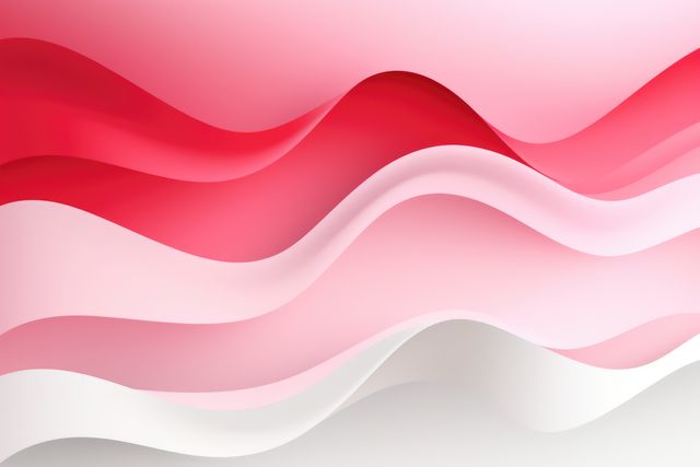 Abstract gradient waves in shades of red and pink create a fluid, vibrant design. Ideal for backgrounds, web design, graphic projects, advertising, and artistic prints.