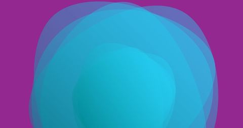 Abstract Overlapping Blue Circles on Vibrant Pink Background